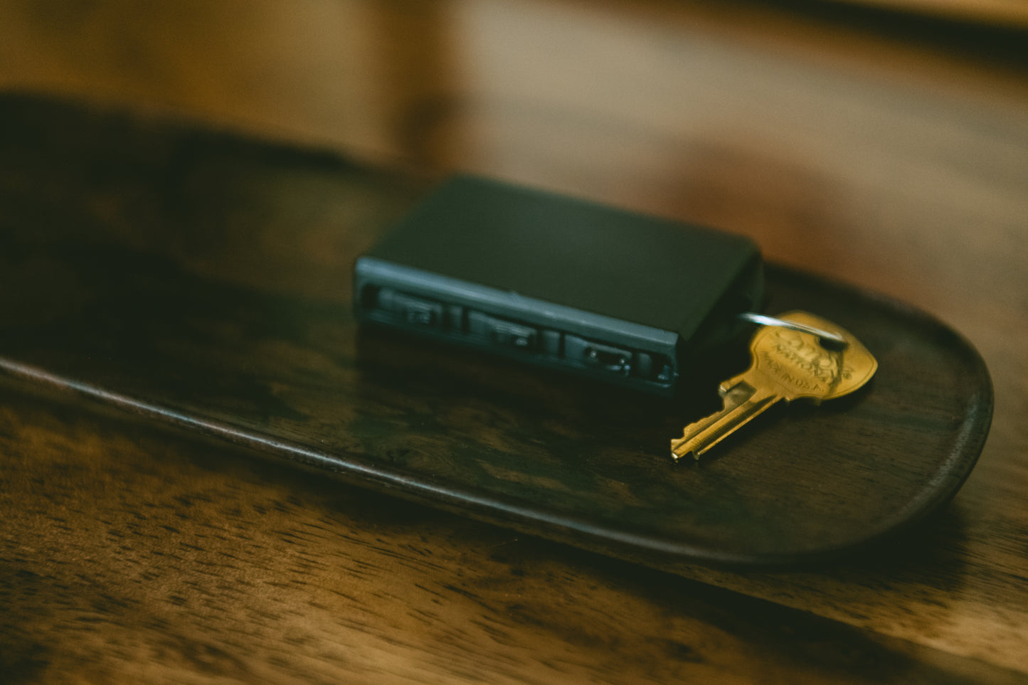 Shadow Stream - Handcrafted | Black Persimmon Wood Long Tray