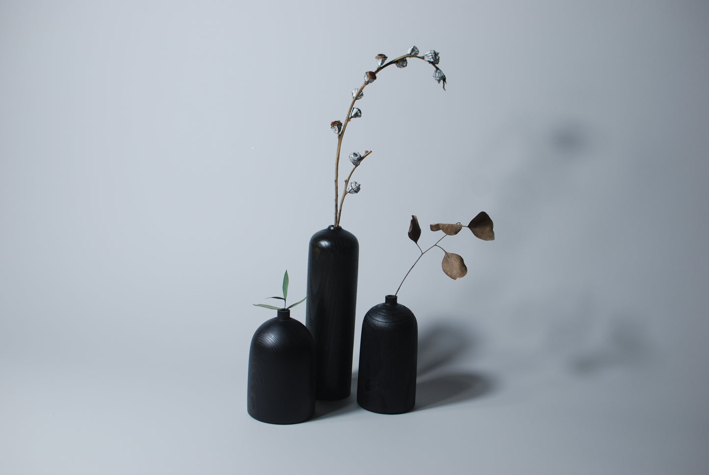 Round Shade - Handcrafted | Black Ash Wood Art Vase