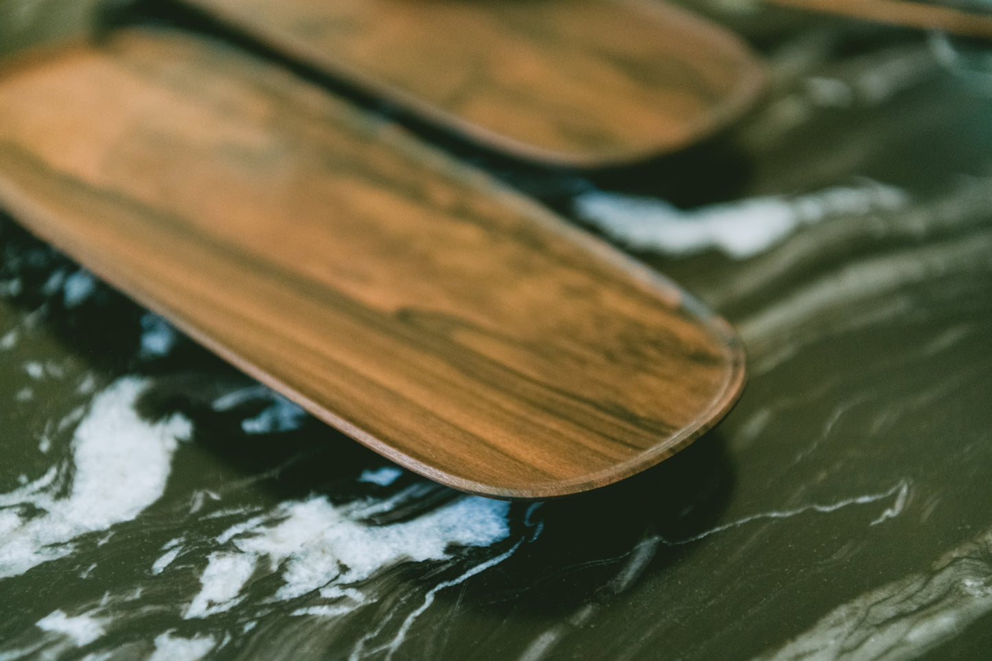 Shadow Stream - Handcrafted | Black Persimmon Wood Long Tray