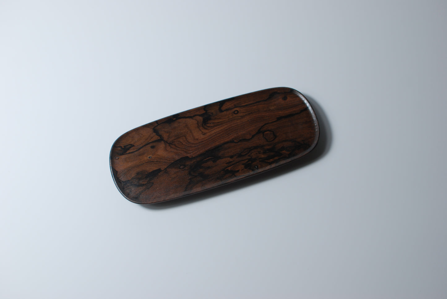 Dark River - Handcrafted | Black Persimmon Wood Long Tray