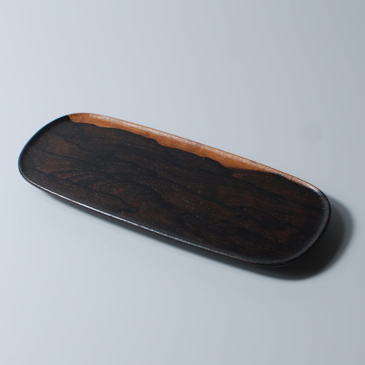 Dark Drifter - Handcrafted | Black Persimmon Wood Long Tray