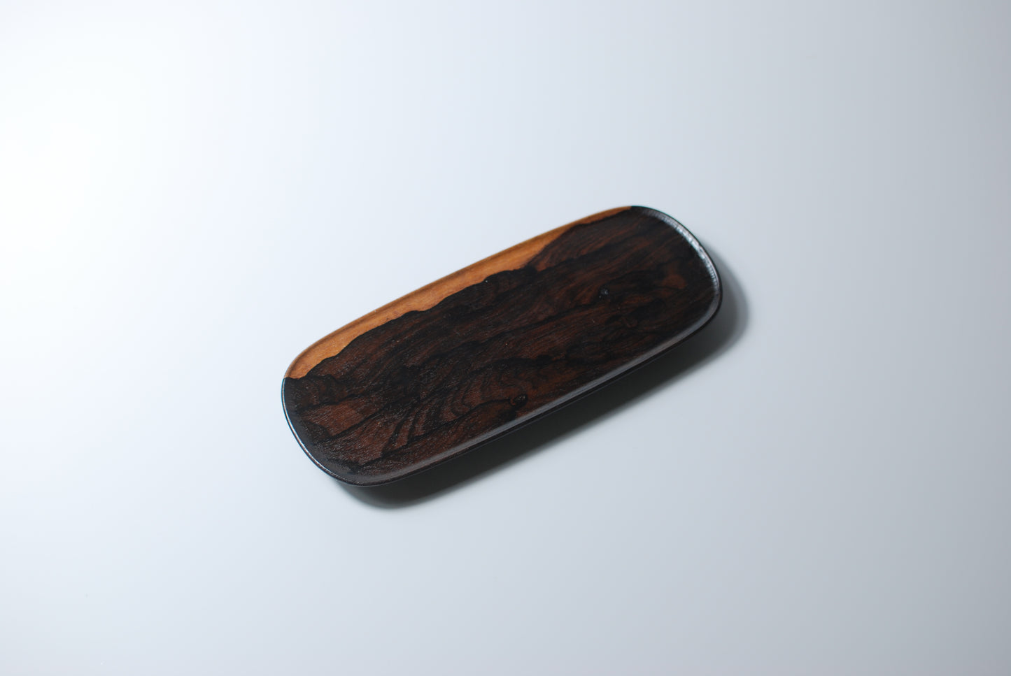 Dark Drifter - Handcrafted | Black Persimmon Wood Long Tray