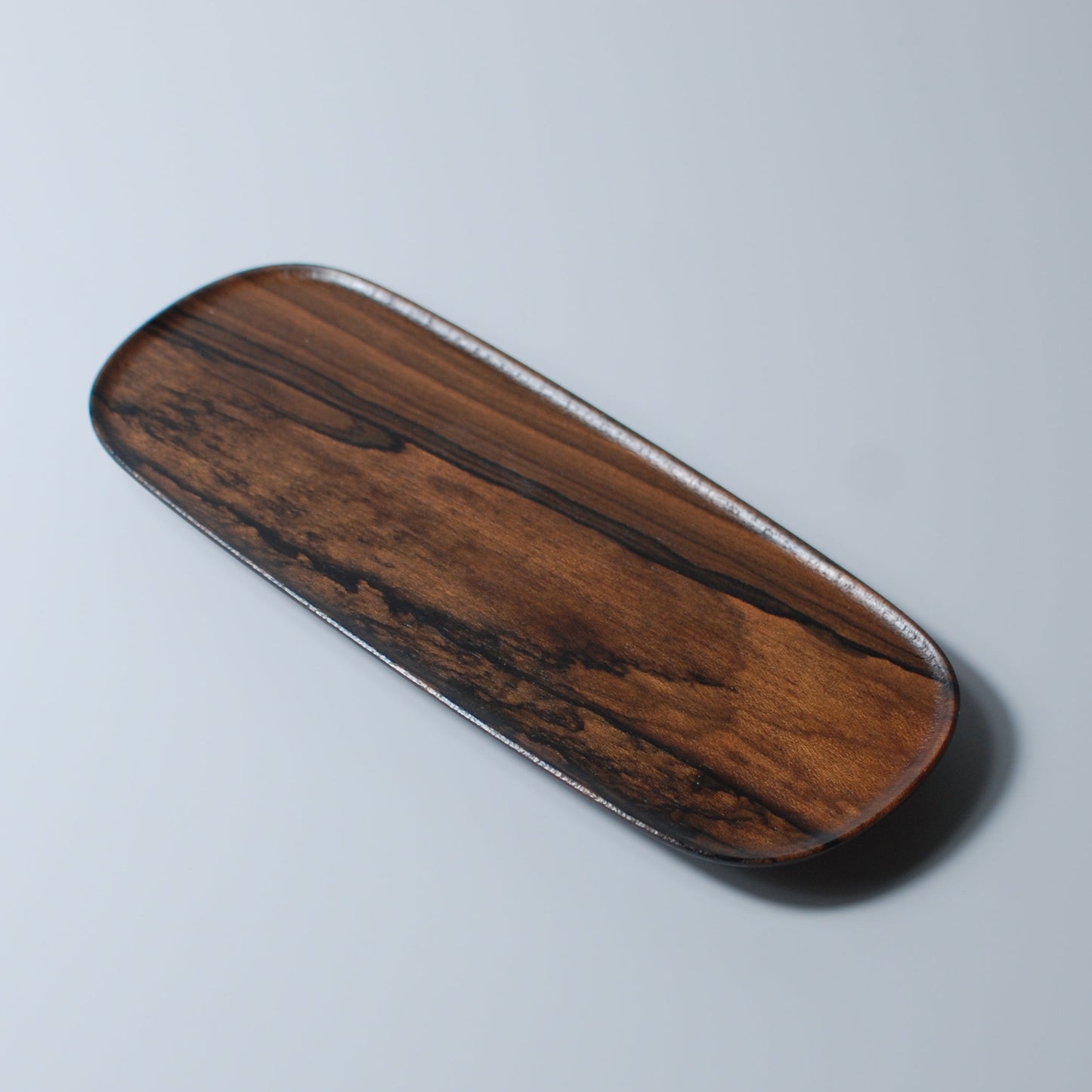 Shadow Stream - Handcrafted | Black Persimmon Wood Long Tray