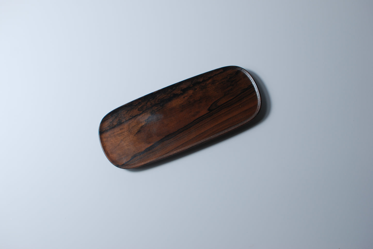 Shadow Stream - Handcrafted | Black Persimmon Wood Long Tray