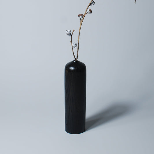 Tall Shade - Handcrafted | Black Ash Wood Art Vase